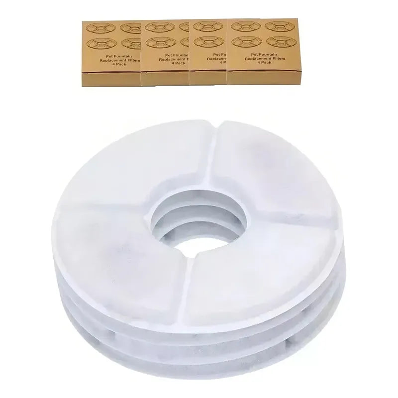 Pack 4 Filtros Bebedero Gato Perro Repuesto Fuente Agua Buen Amigo Gris
