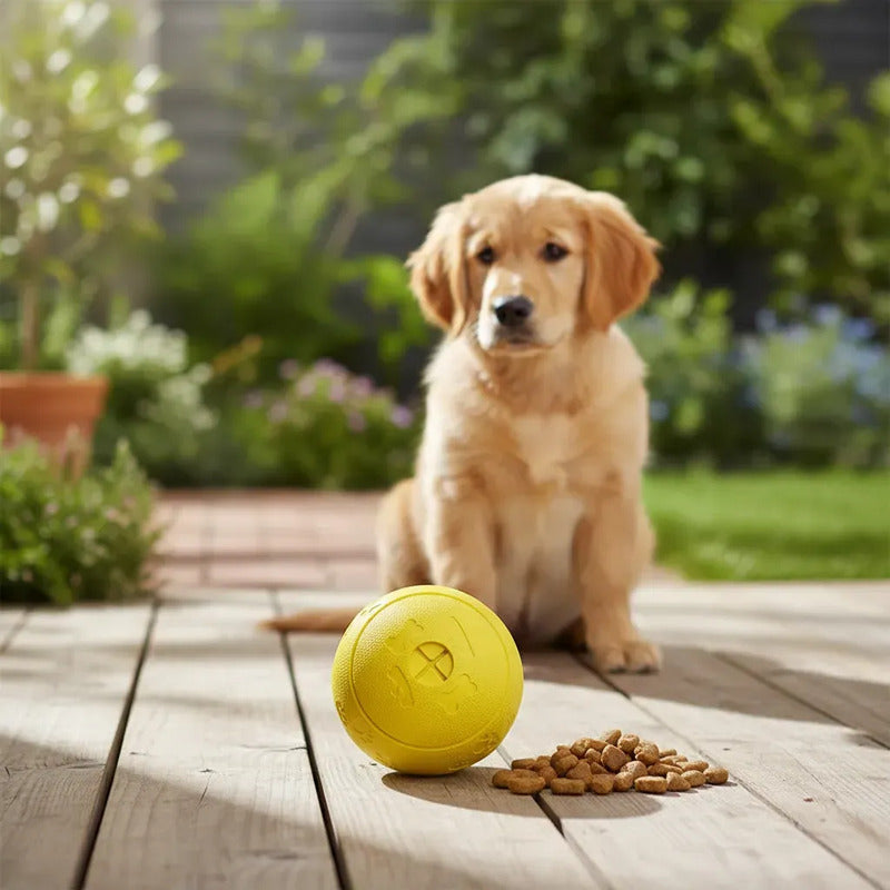 Pelota Caucho Para Perros Dispensadora De Snack Rojo