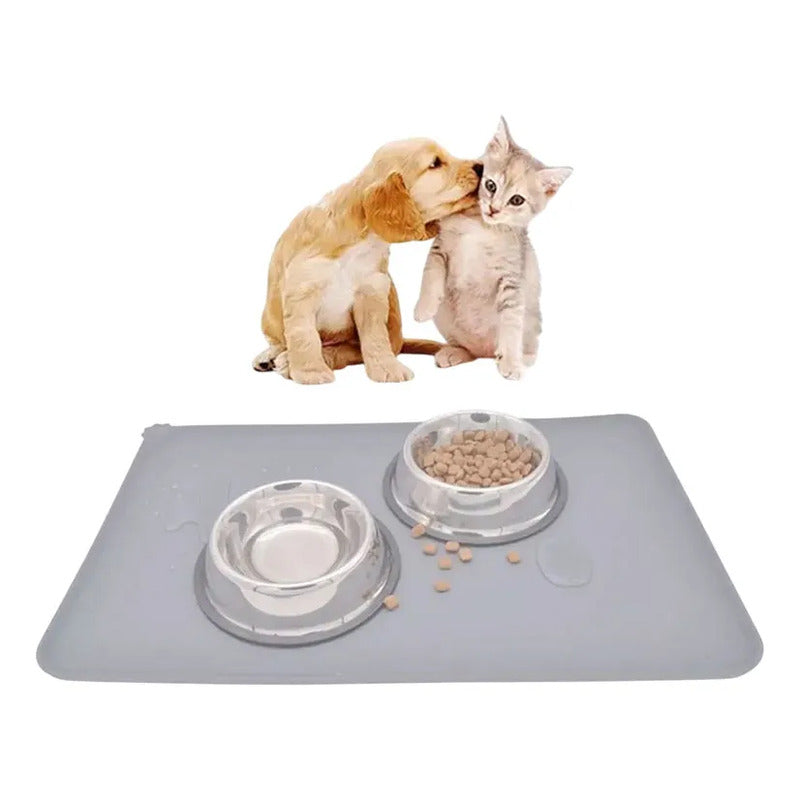 Almohadilla De Silicona Grande Para Platos De Mascotas Azul
