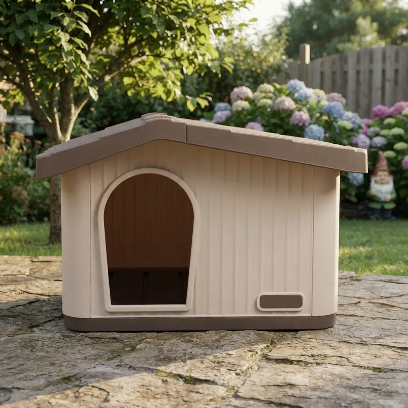 Casa Para Perros Plástica Mediana Armable Café