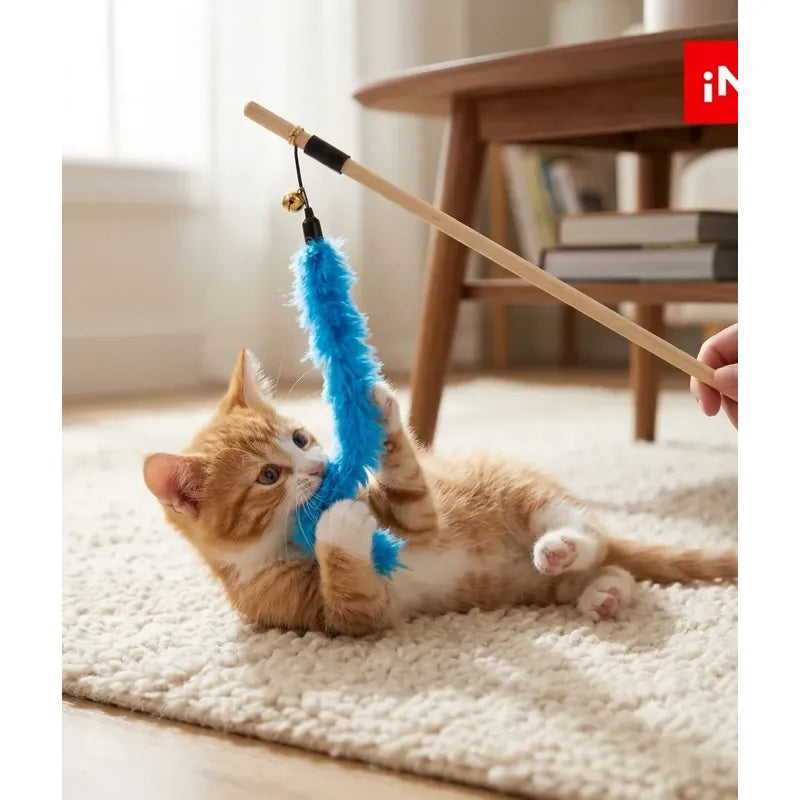 Juguete Varilla Para Gatos Con Cola Lanuda Variado
