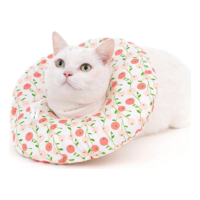 Collar Isabelino Anti Lamido Para Gatos Y Perros Talla L Gris Rosa