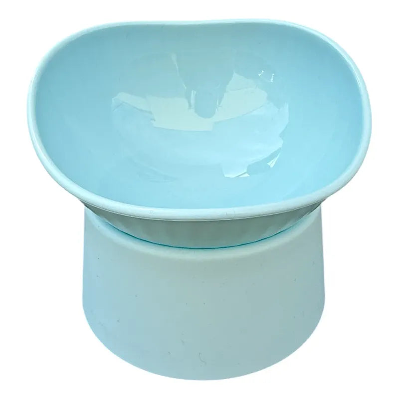 Plato Para Perros Y Gatos Inclinado Elevado Azul