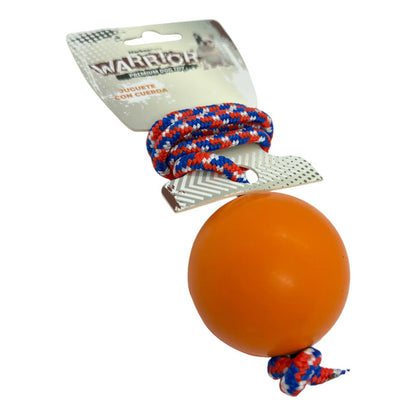Juguete bola maciza con cuerda naranja