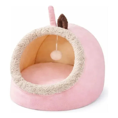 Cama Cueva Para Gatos Y Perros Pequeños Azul Cueva