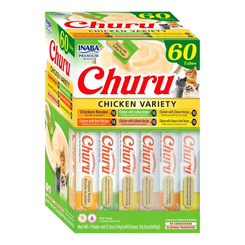 Snack Cremoso Para Gatos Churu Pollo Variedades 60 Tubos