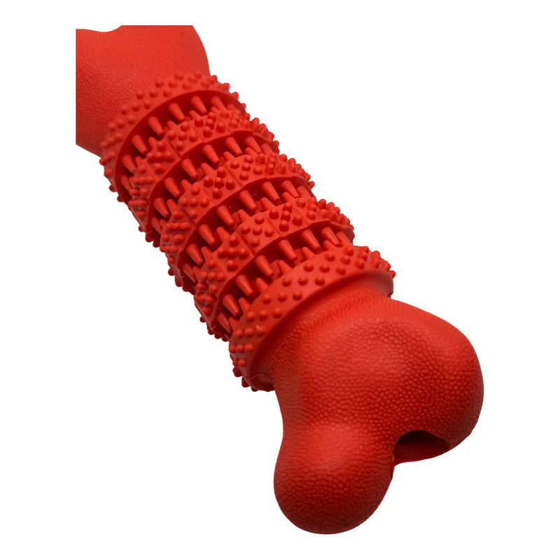 Juguete hueso de goma rojo