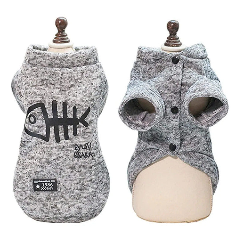 Chaleco diseño pez gris talla XL