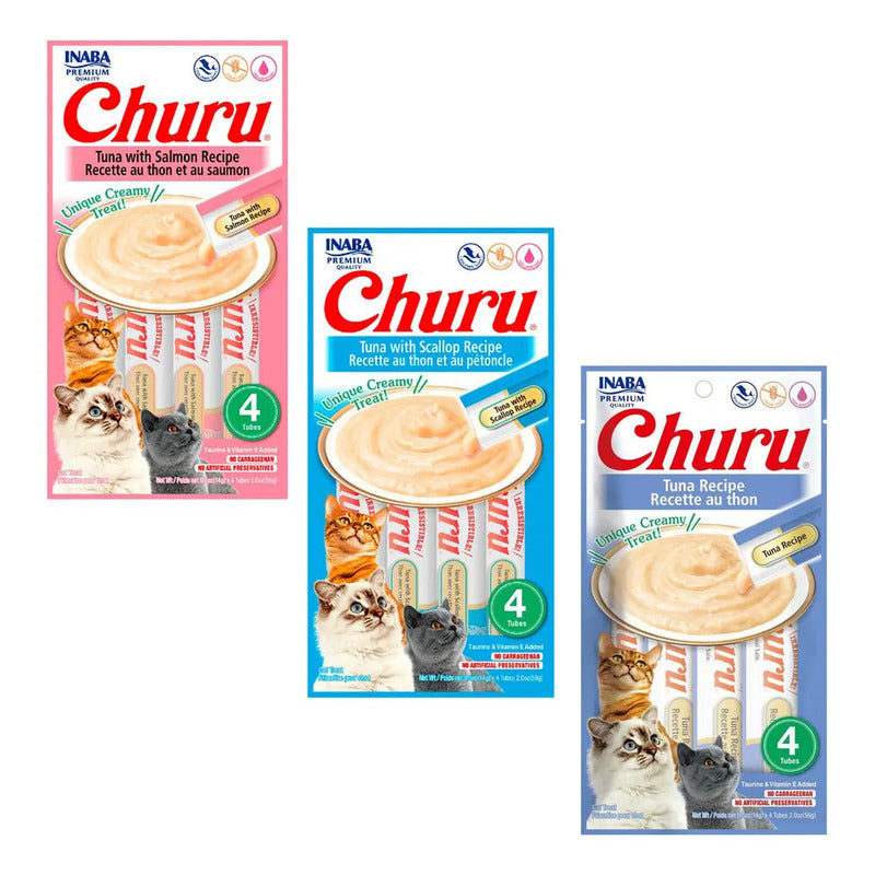 Pack Churu Atún Snack Para Gatos 3 Sobres