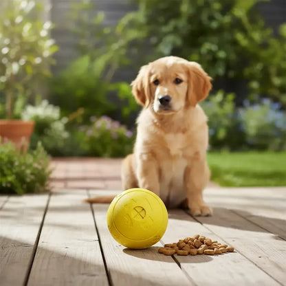 Pelota Caucho Para Perros Dispensadora De Snack Amarillo