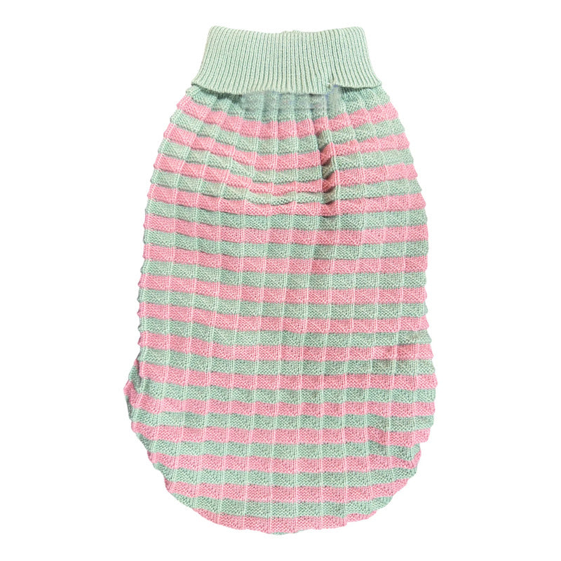 Chaleco tejido talla S verde-rosa