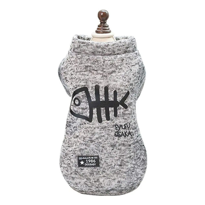 Chaleco diseño pez gris talla M