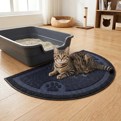 Alfombra Para Gatos Con Huellas Multiusos Baño Plato Azul