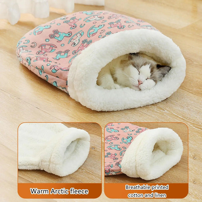 Cama Saco De Dormir Para Gatos Y Mascotas Pequeñas Chiporro Azul