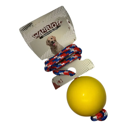 Juguete bola maciza con cuerda amarilla