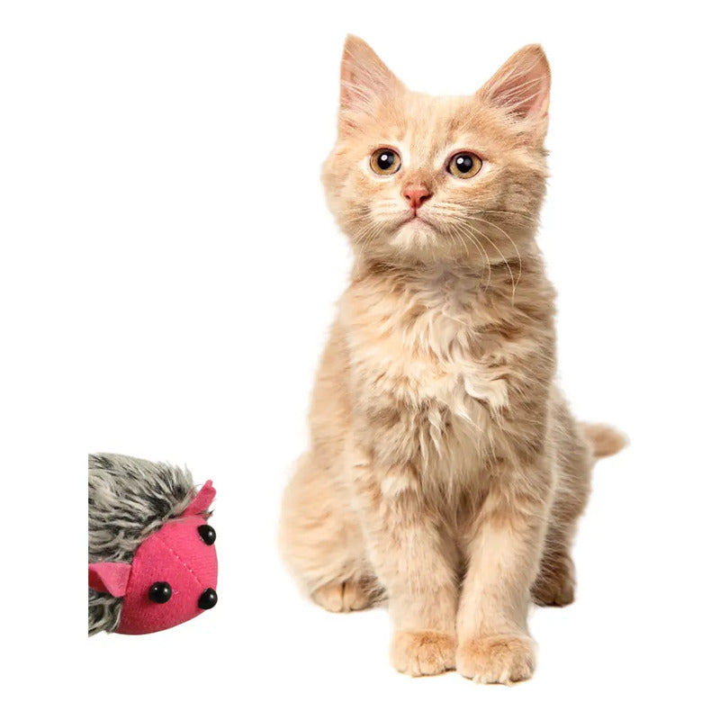Juguete Para Gatos Erizo Lanudo Con Vibración