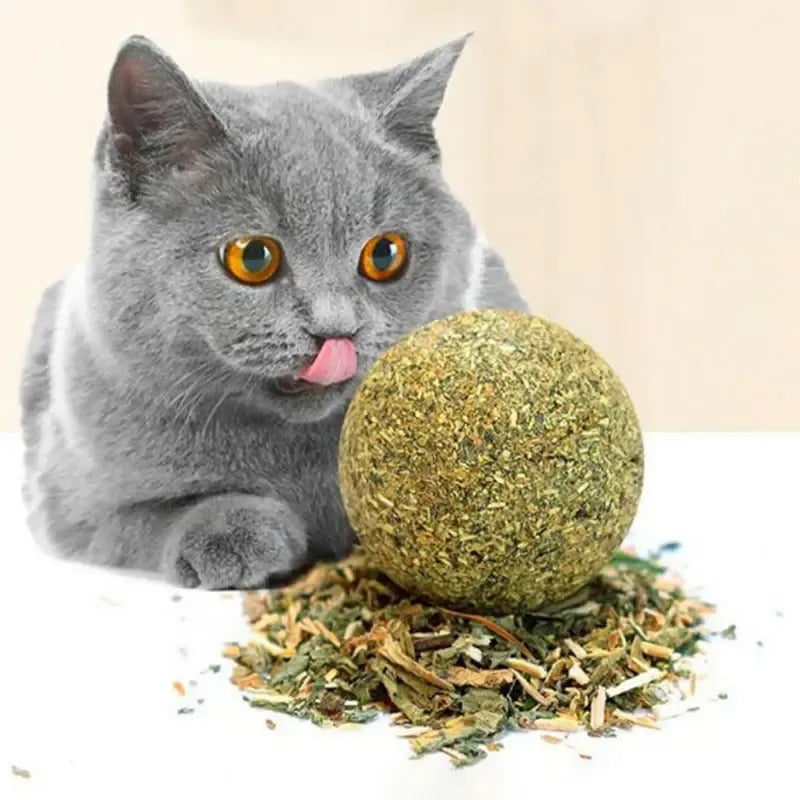 Juguete Para Gatos Bola De Catnip Hierba Gatera Verde