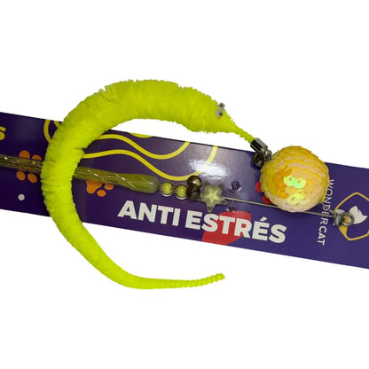 Juguete Varilla Para Gatos Cola Lanuda Y Lentejuelas 40 Cm Variado