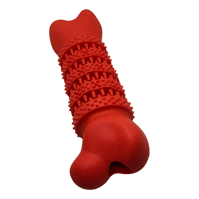 Juguete hueso de goma rojo