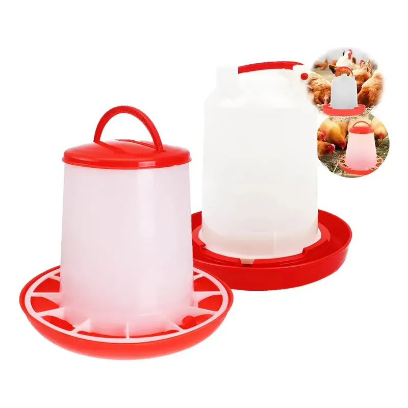Pack Comedero 3kg Y Bebedero 3l Gallinas Pollos Plástico Roro Rojo