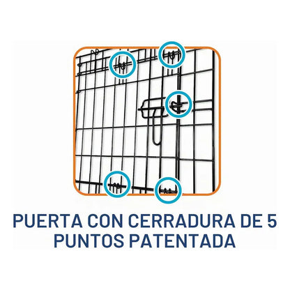 Jaula Para Perros S Con Puerta Y Bloqueo De 5 Puntos Negro