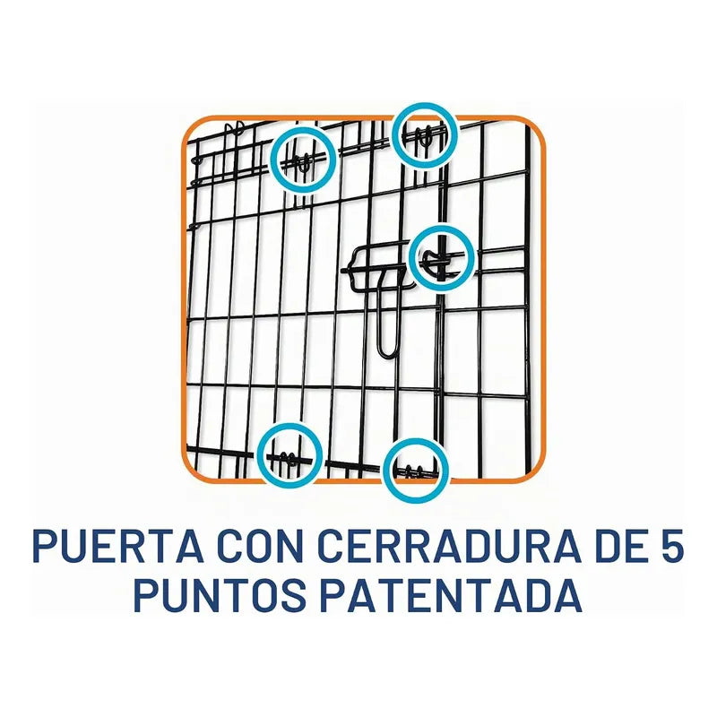 Jaula Para Perros M Con Puerta Y Bloqueo De 5 Puntos Negro