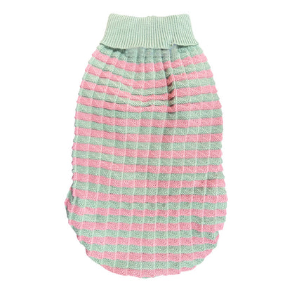 Chaleco tejido talla M verde-rosa