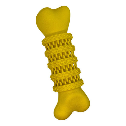 Juguete hueso de goma amarillo