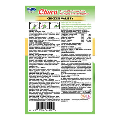Snack Cremoso Para Gatos Churu Pollo Variedades 60 Tubos