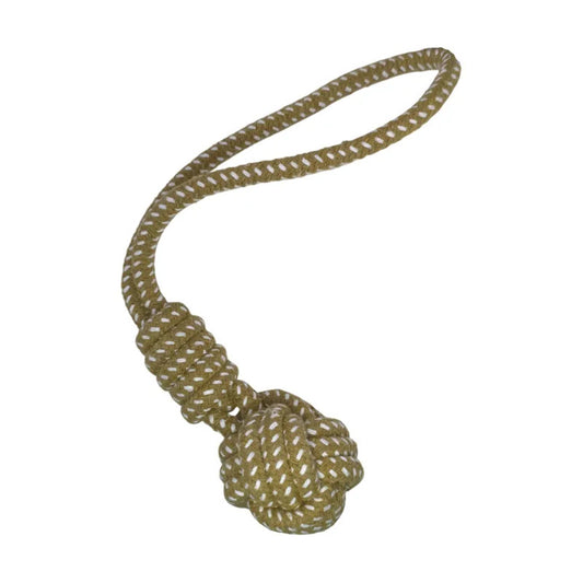 Pelota de cuerda con doble nudo beige