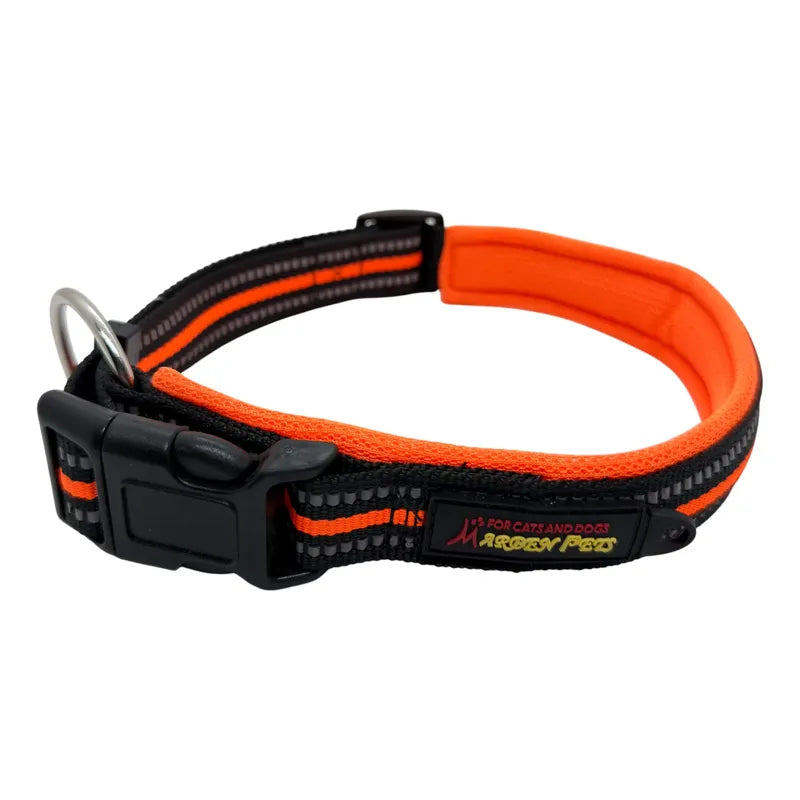 Collar Para Perros Reflectante Talla L Naranja