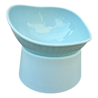 Plato Para Perros Y Gatos Inclinado Elevado Azul