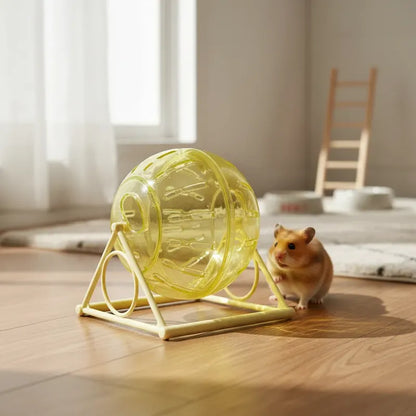 Esfera acrílica con pedestal 18 cm amarillo