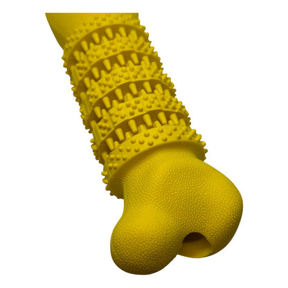 Juguete hueso de goma amarillo