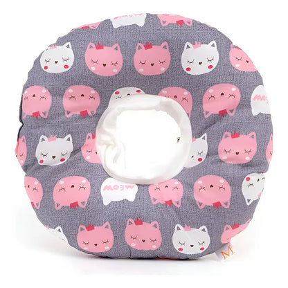 Collar Isabelino Anti Lamido Para Gatos Y Perros Talla L Gris Rosa