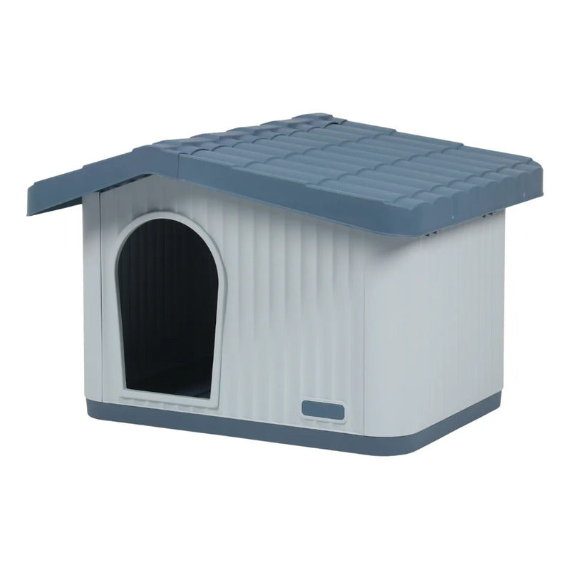 Casa Para Perros Plástica Pequeña Armable Azul