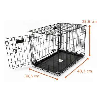 Jaula Para Perros Xs Con Puerta Y Bloqueo De 3 Puntos Negro