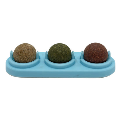Bolas de catnip giratorias triple azul