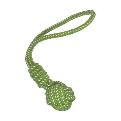 Pelota de cuerda con doble nudo verde