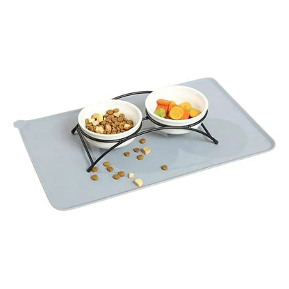 Almohadilla De Silicona Mediana Para Platos De Mascotas Gris