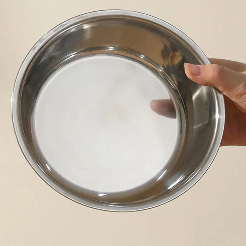 Plato Elevado Doble Para Perros Y Gatos De Acero Inoxidable Gris