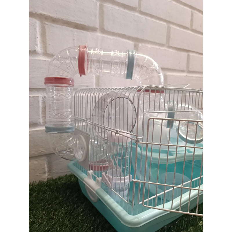 Jaula 2 pisos con tubos y accesorios