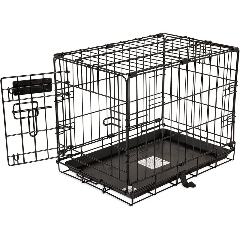 Jaula Para Perros Xs Con Puerta Y Bloqueo De 3 Puntos Negro