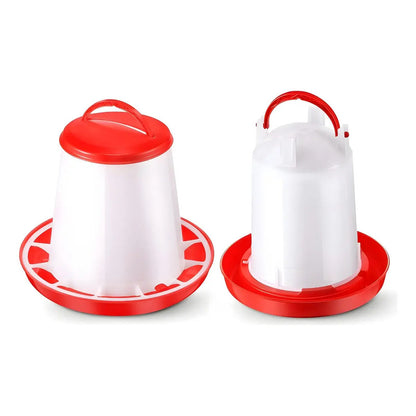 Pack Comedero 3kg Y Bebedero 3l Gallinas Pollos Plástico Roro Rojo