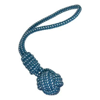Pelota de cuerda con doble nudo azul