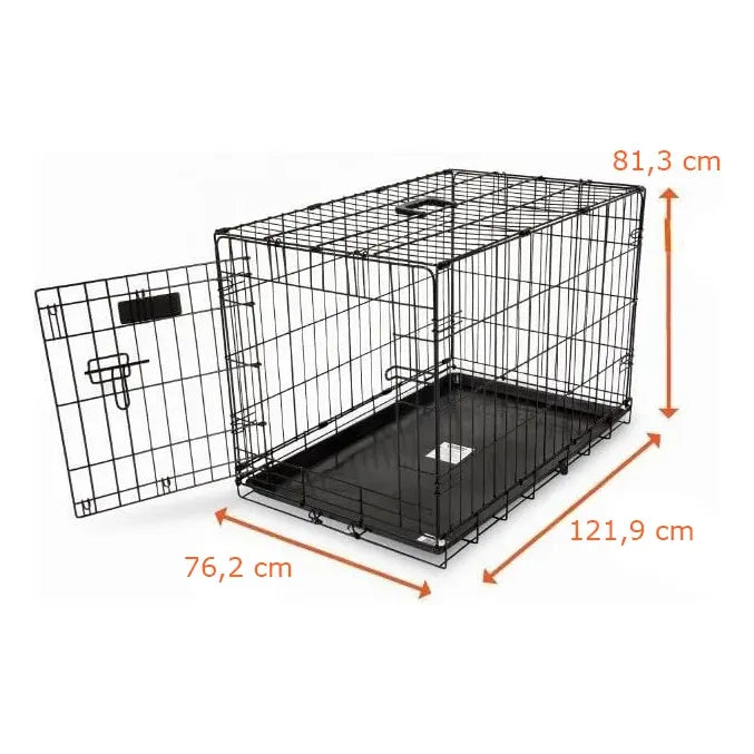 Jaula Para Perros Xxl Con Puerta Y Bloqueo De 5 Puntos Negro