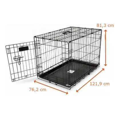 Jaula Para Perros Xxl Con Puerta Y Bloqueo De 5 Puntos Negro