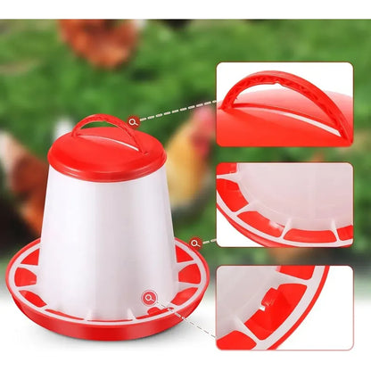 Pack Comedero 3kg Y Bebedero 3l Gallinas Pollos Plástico Roro Rojo