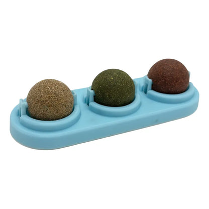 Bolas de catnip giratorias triple azul