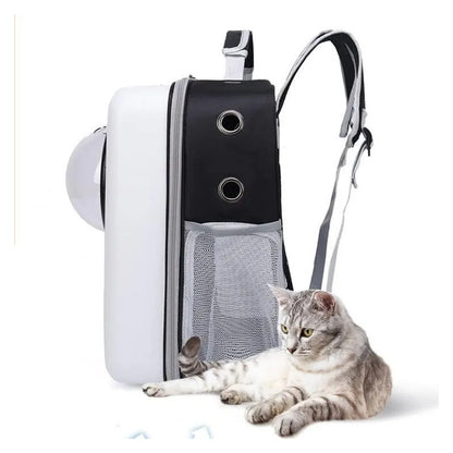 Mochila De Transporte Con Cúpula Para Perros Y Gatos Blanco